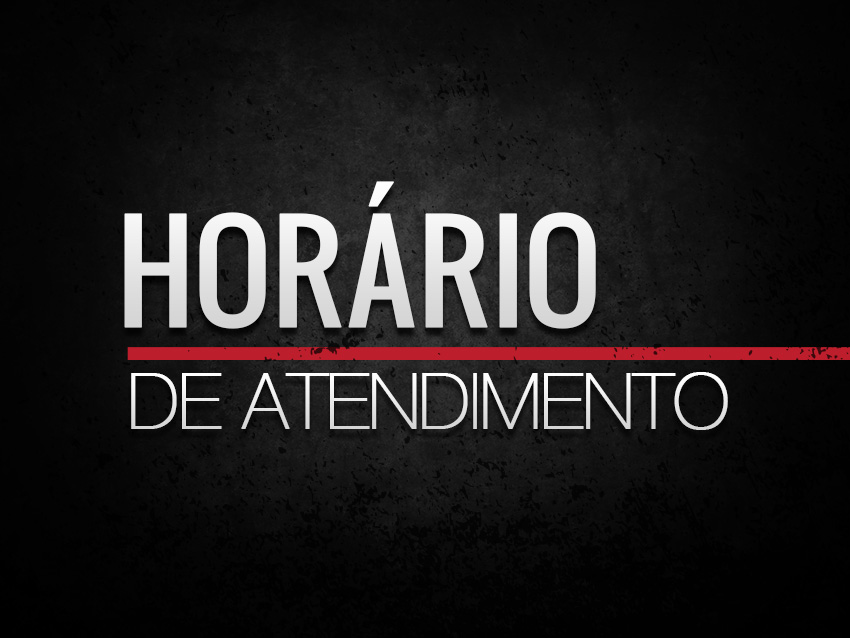 Placa com horário de atendimento ao cliente